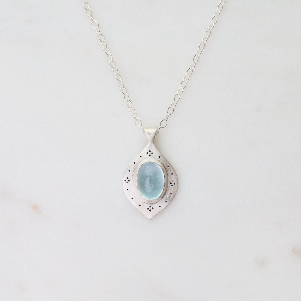 NKL Aquamarine Oval Drops of Happiness with Engraving