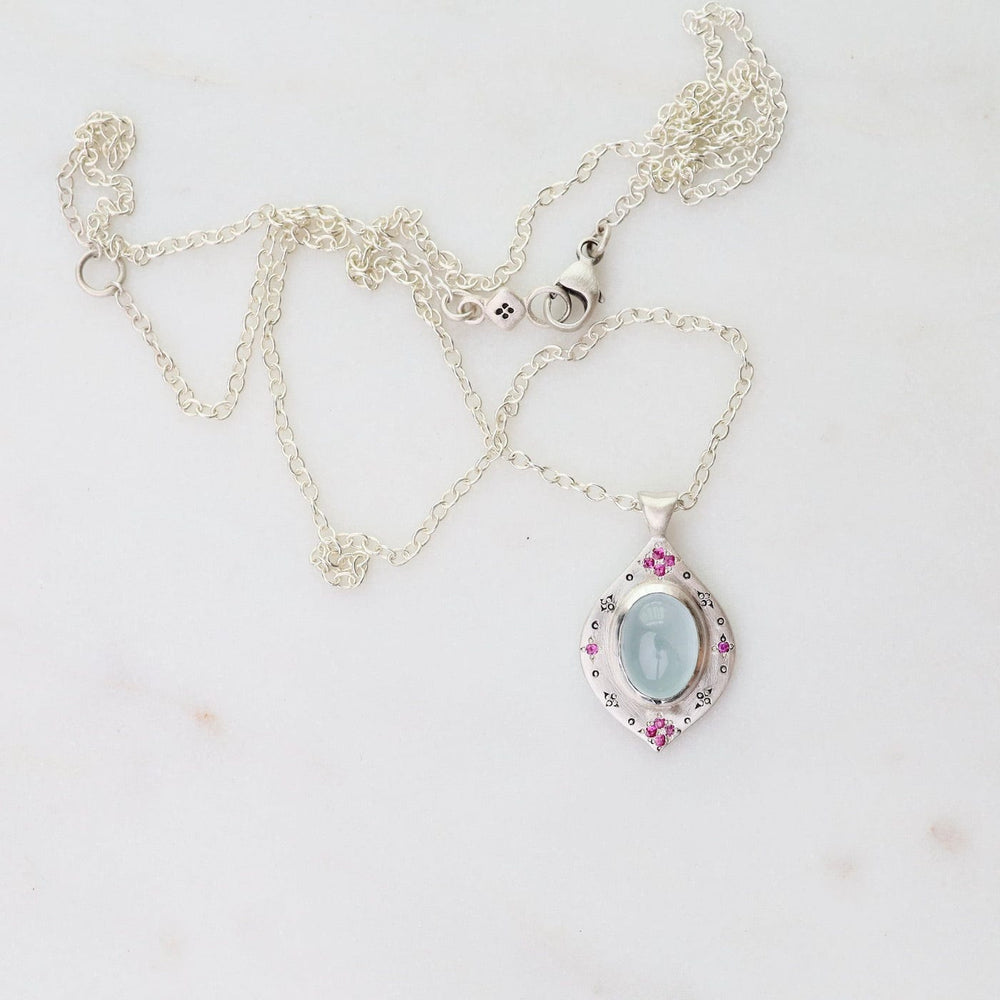 
                  
                    NKL Aquamarine Oval Drops of Happiness with Engraving and Pink Sapphires
                  
                