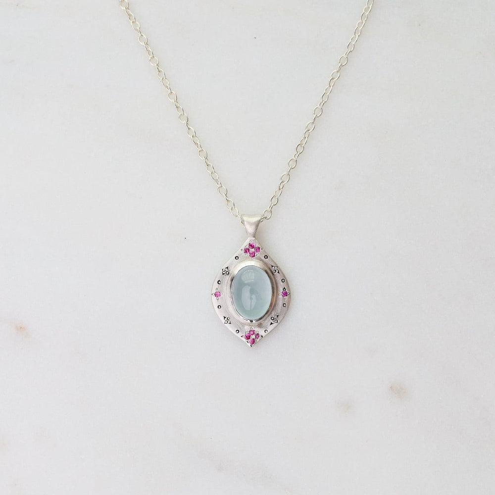 
                  
                    NKL Aquamarine Oval Drops of Happiness with Engraving and Pink Sapphires
                  
                