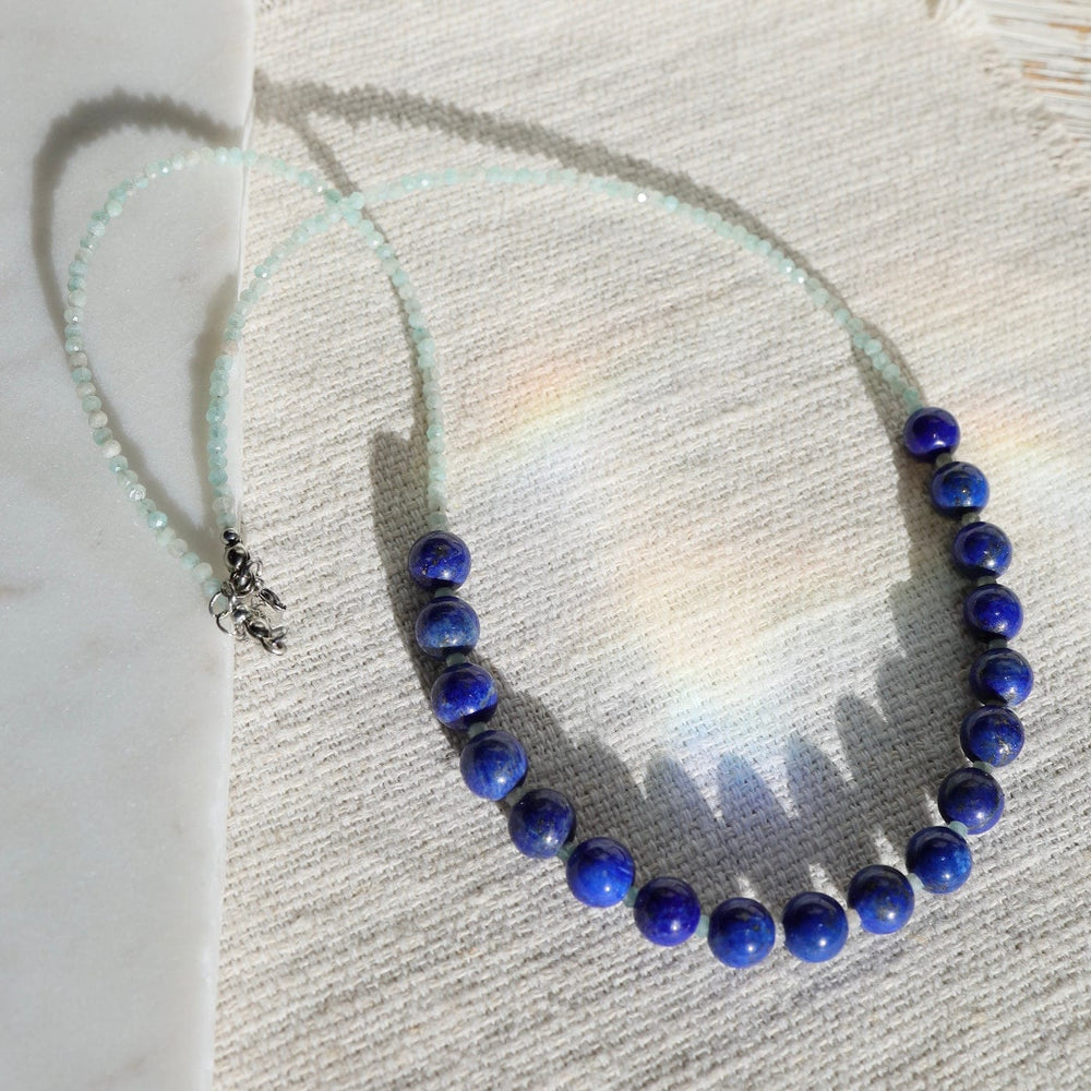 
                  
                    NKL Aquamarine with Lapis Center Necklace
                  
                