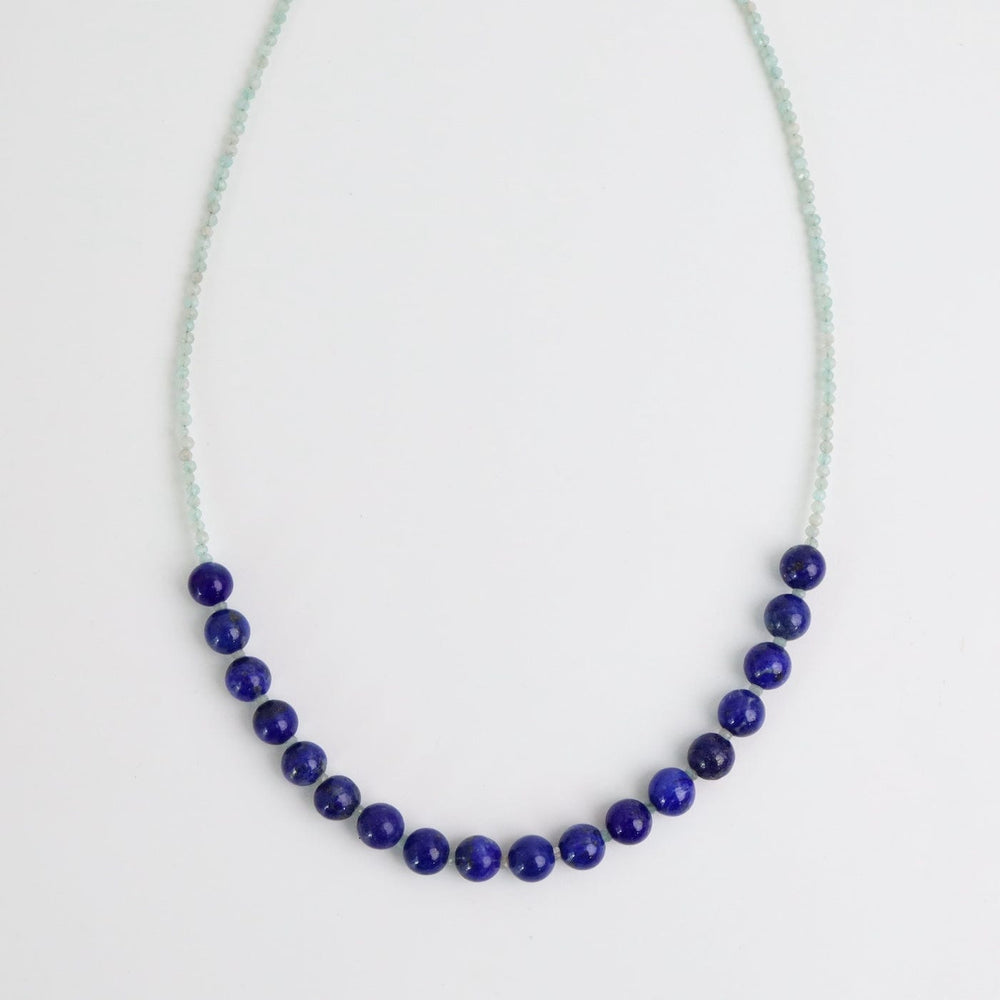 
                  
                    NKL Aquamarine with Lapis Center Necklace
                  
                