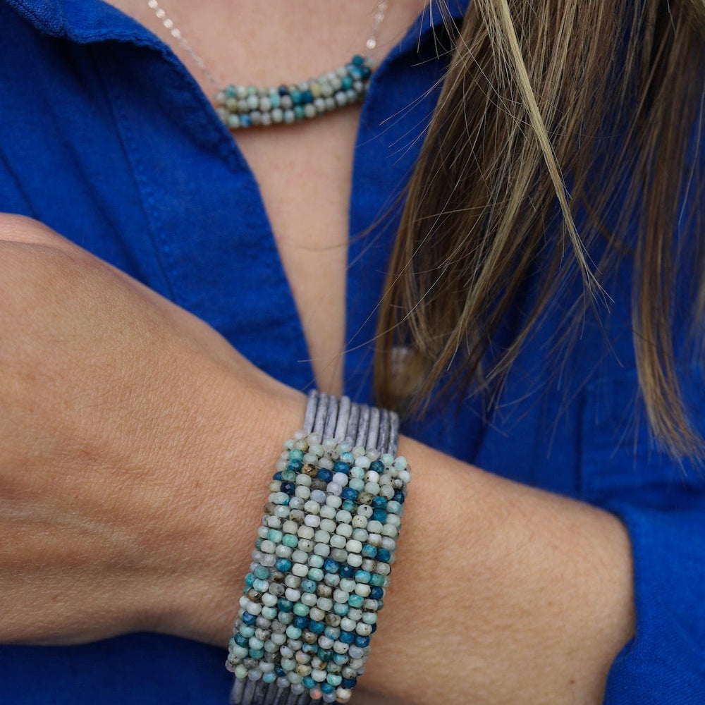 
                  
                    NKL Azurite with Opal Trim Necklace
                  
                