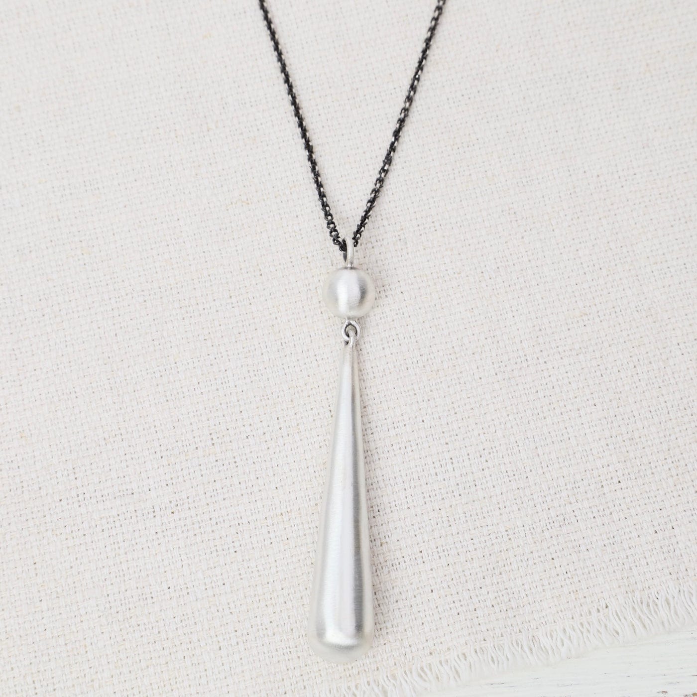 NKL Ball and Long Tear Drop Pendant Necklace