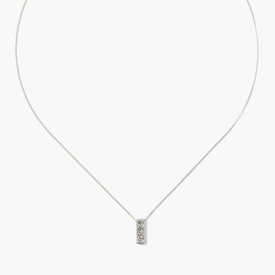 NKL Bar Diamond Necklace In Silver