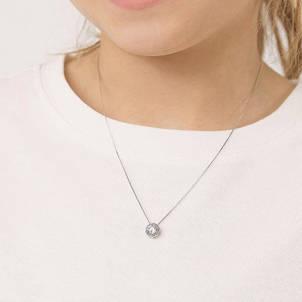 NKL Bezel CZ Halo Kids Necklace