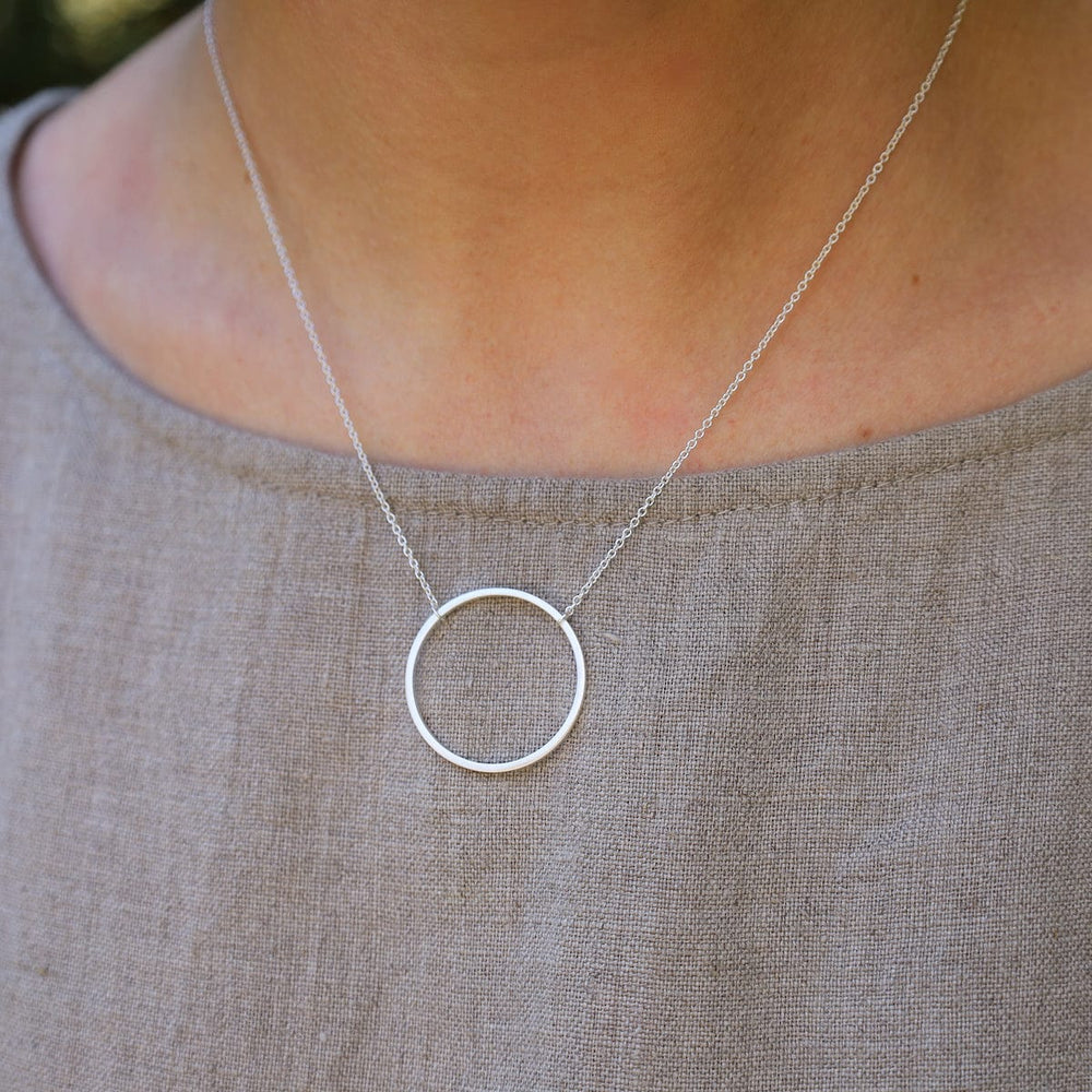 
                      
                        NKL Big Wire Circle Necklace in Brushed Sterling Silver
                      
                    