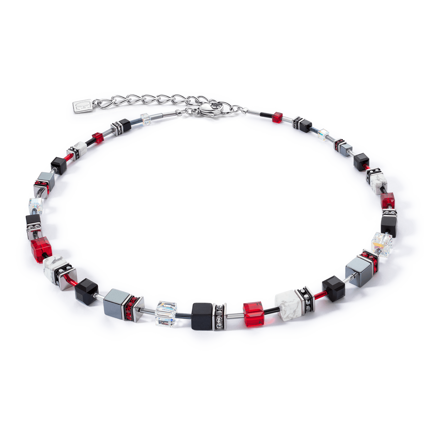 NKL Black and Red GeoCube Necklace