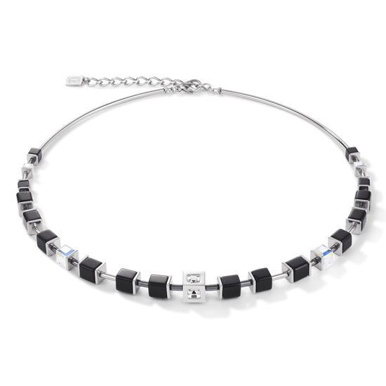NKL Black & Crystal Geo Cube Necklace