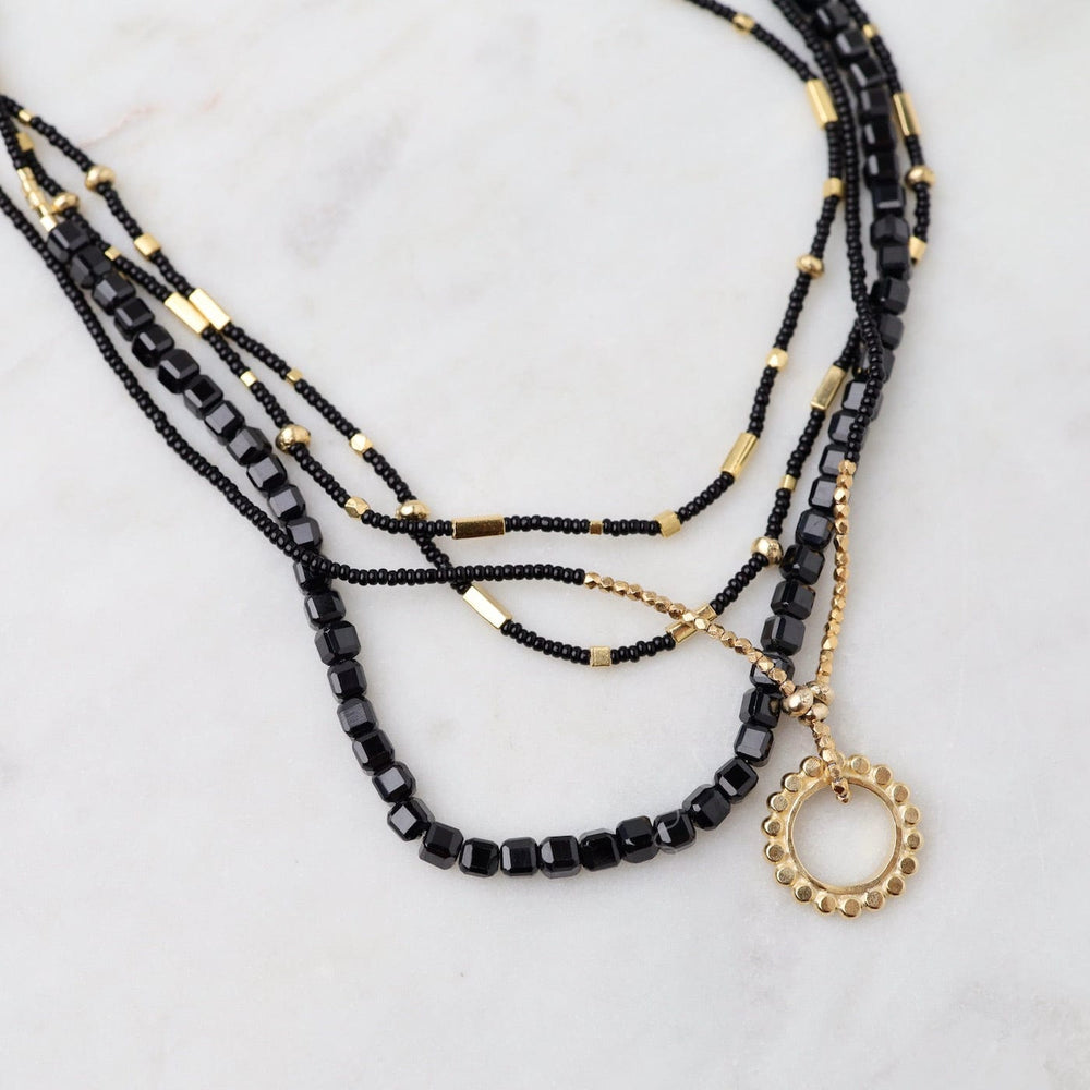 
                      
                        NKL Black Seed Bead & Gold Vermeil Pendant Necklace
                      
                    