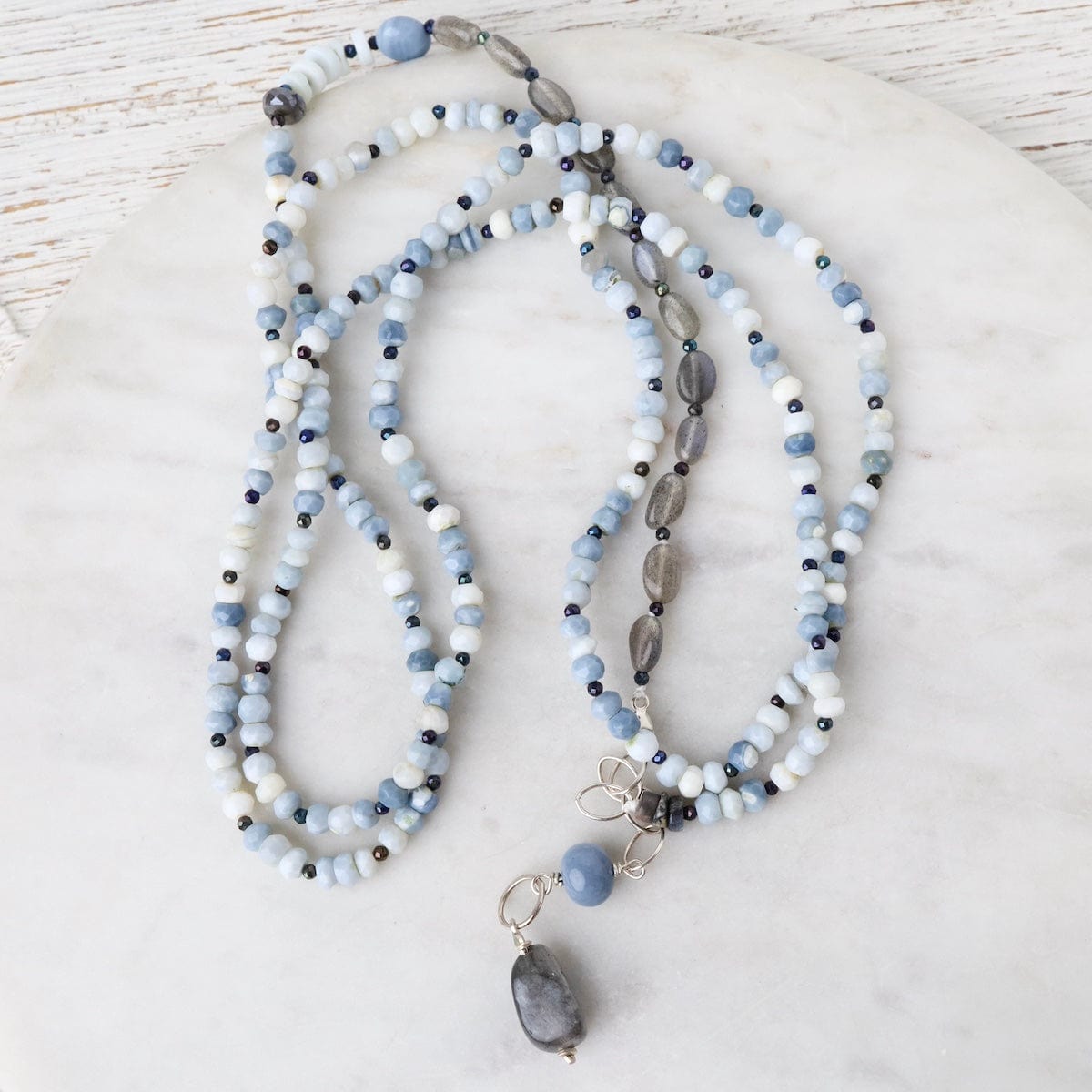 NKL Blue Denim Opal and Labradorite Necklace