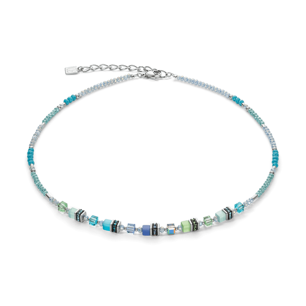 
                  
                    NKL Blue-Green Sparkling Cube Story Necklace
                  
                