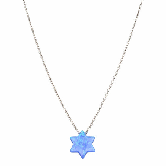 NKL Blue Opal Star of David Necklace