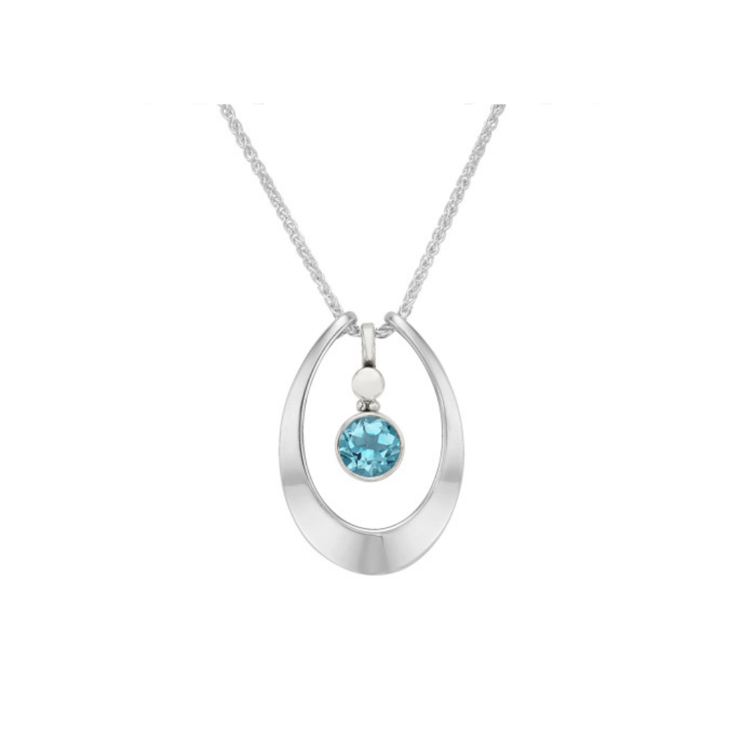 NKL Blue Topaz Caprice Pendant Necklace