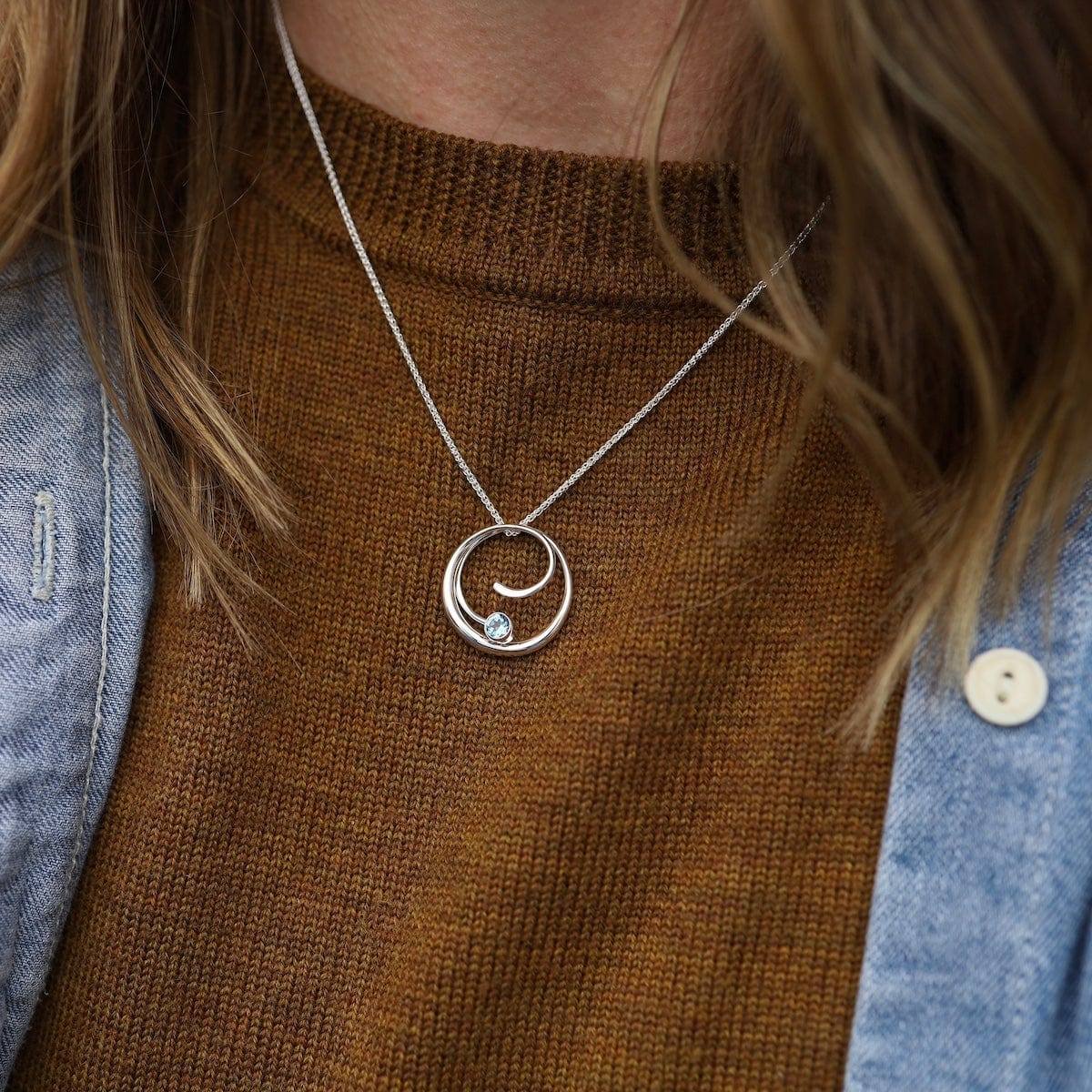 Skylar Necklace - Moonstone Blue Topaz Skylar Necklace - Moonstone Blue Topaz