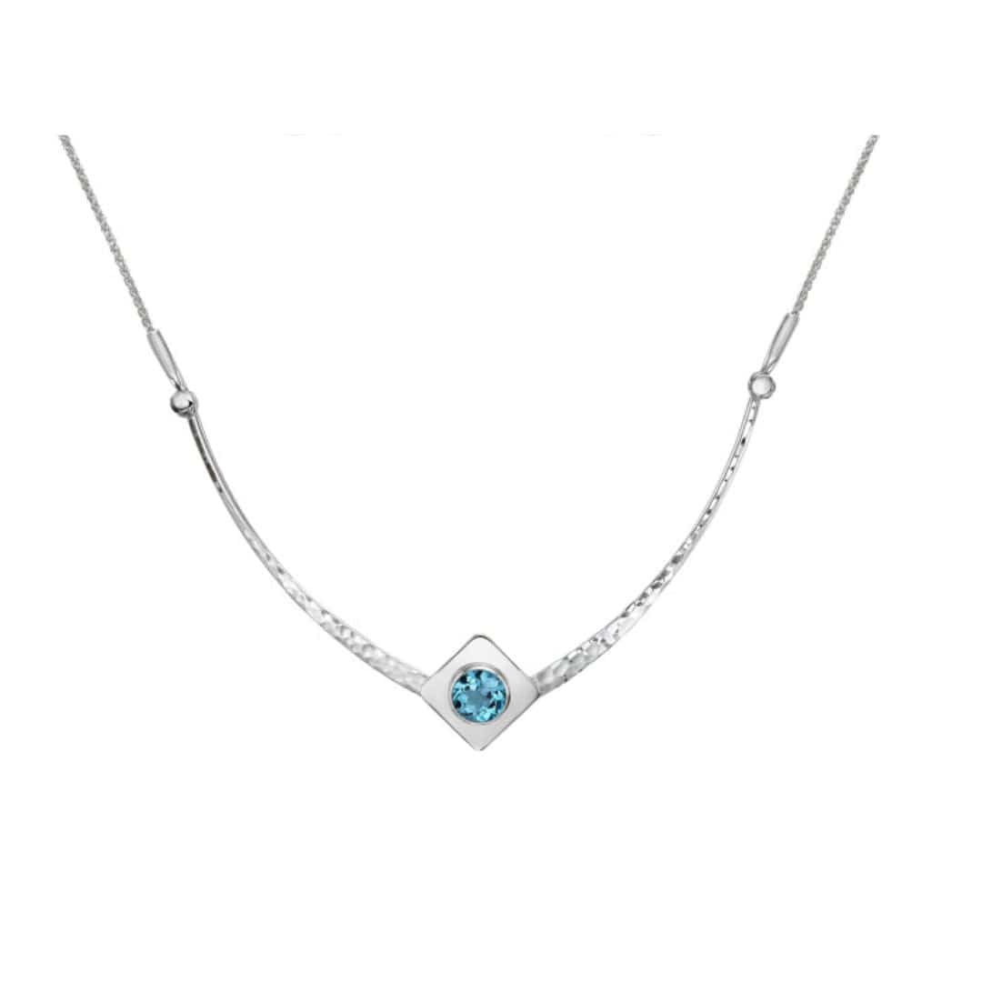 NKL Blue Topaz Riviting Gem Necklace