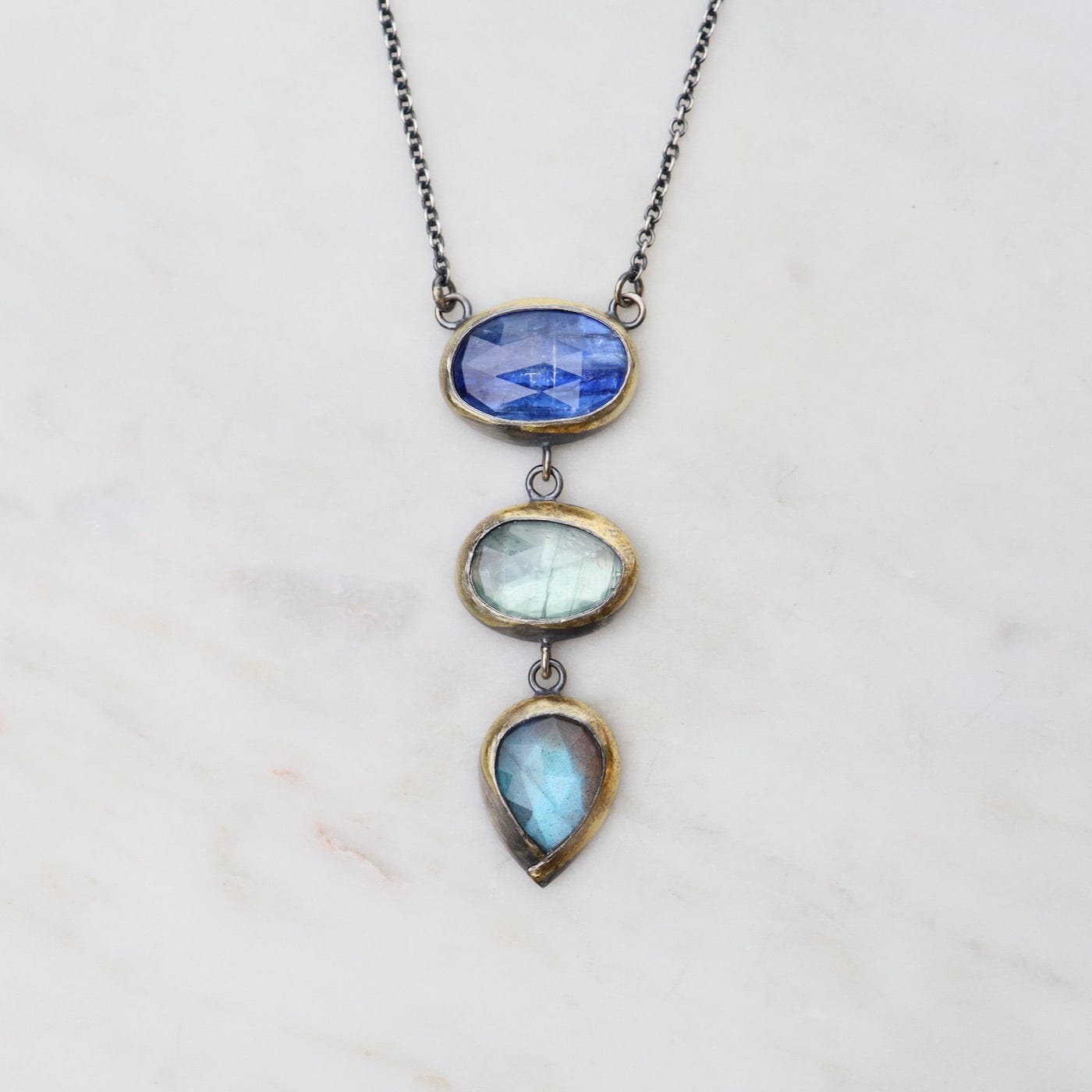 NKL Blues Crescent Rim Drop Necklace