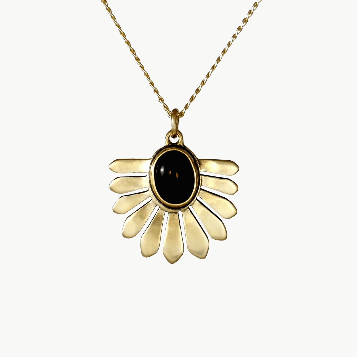 NKL-BRASS Black Onyx Brass Necklace