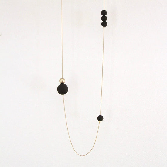 NKL-BRASS Bubble Necklace ~ Gold and Black