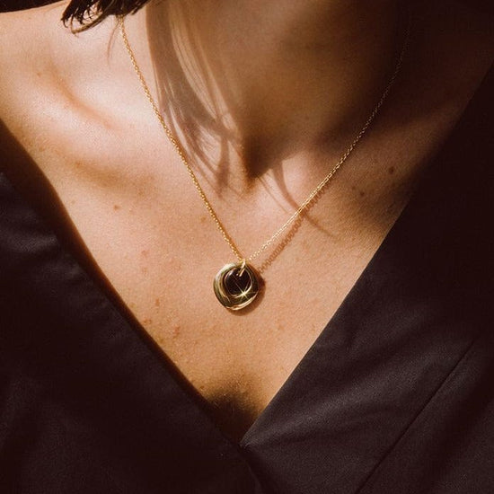 NKL-BRASS Neema Horn Delicate Necklace - Gold Plated Brass