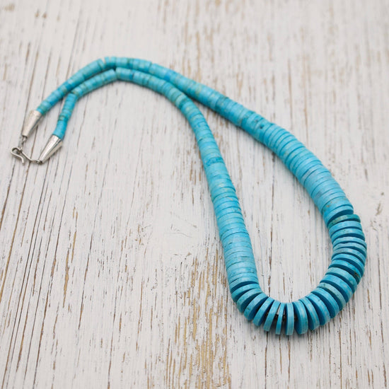 NKL Bright Blue Large Heishi Necklace