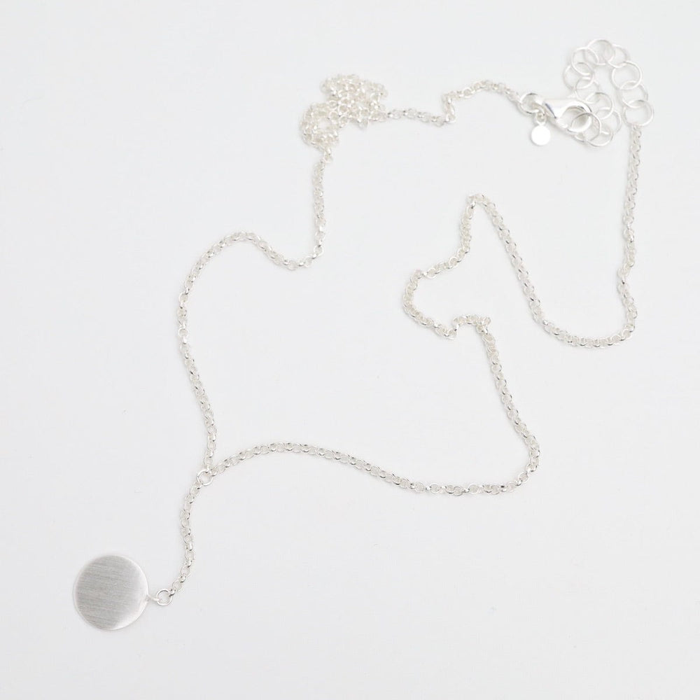 
                  
                    NKL Brushed Disc Drop "Y" Necklace Sterling Silver
                  
                