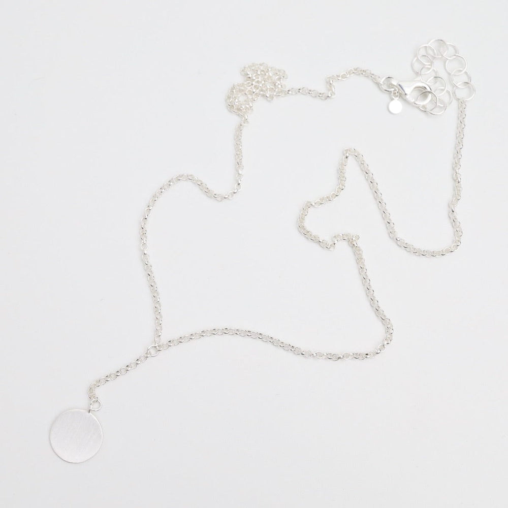 
                  
                    NKL Brushed Disc Drop "Y" Necklace Sterling Silver
                  
                