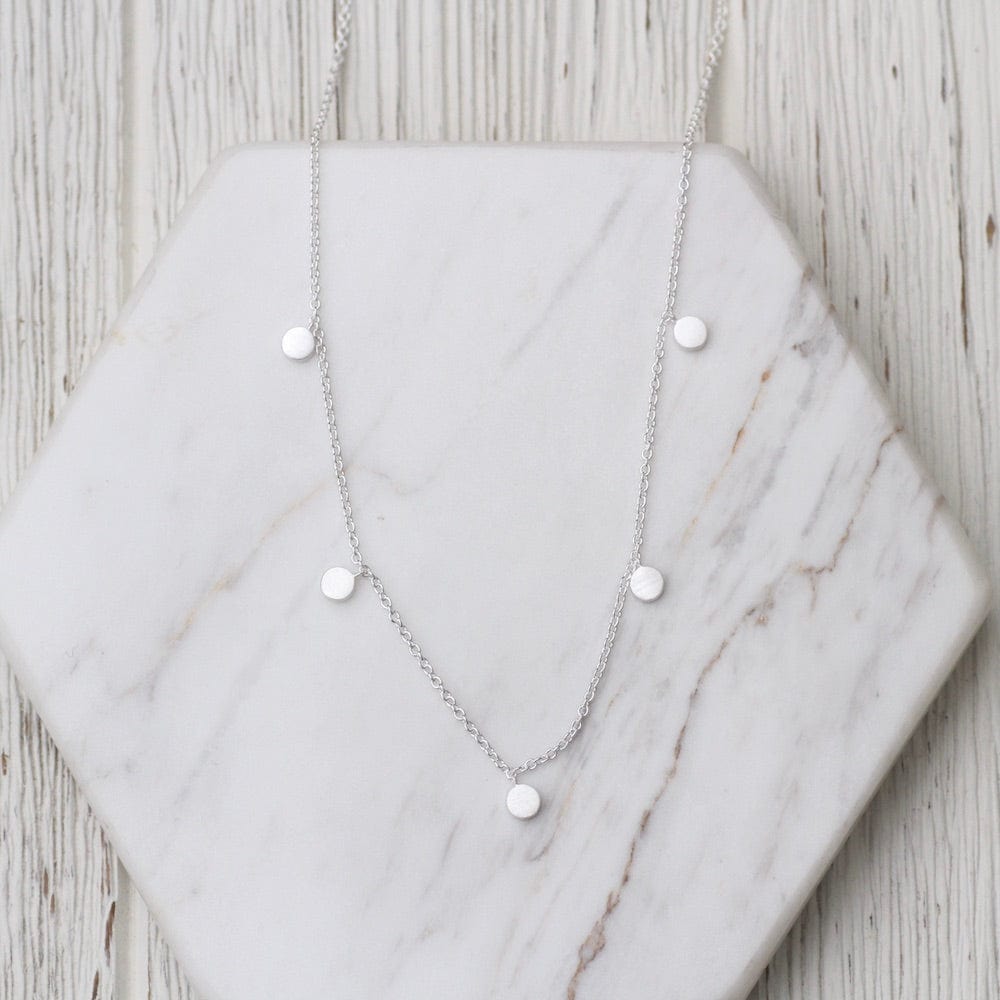 NKL Brushed Sterling Silver Confetti Necklace