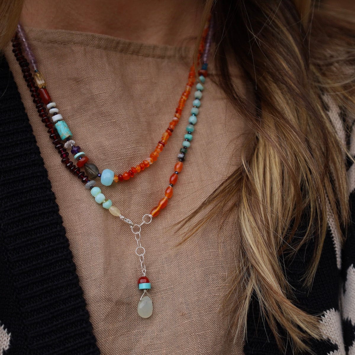 Mixed Gemstone Candy Necklace