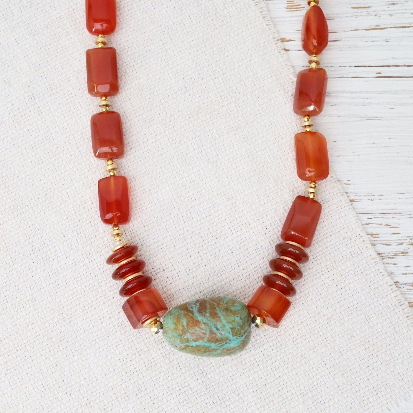 NKL Carnelian and Turquoise Necklace