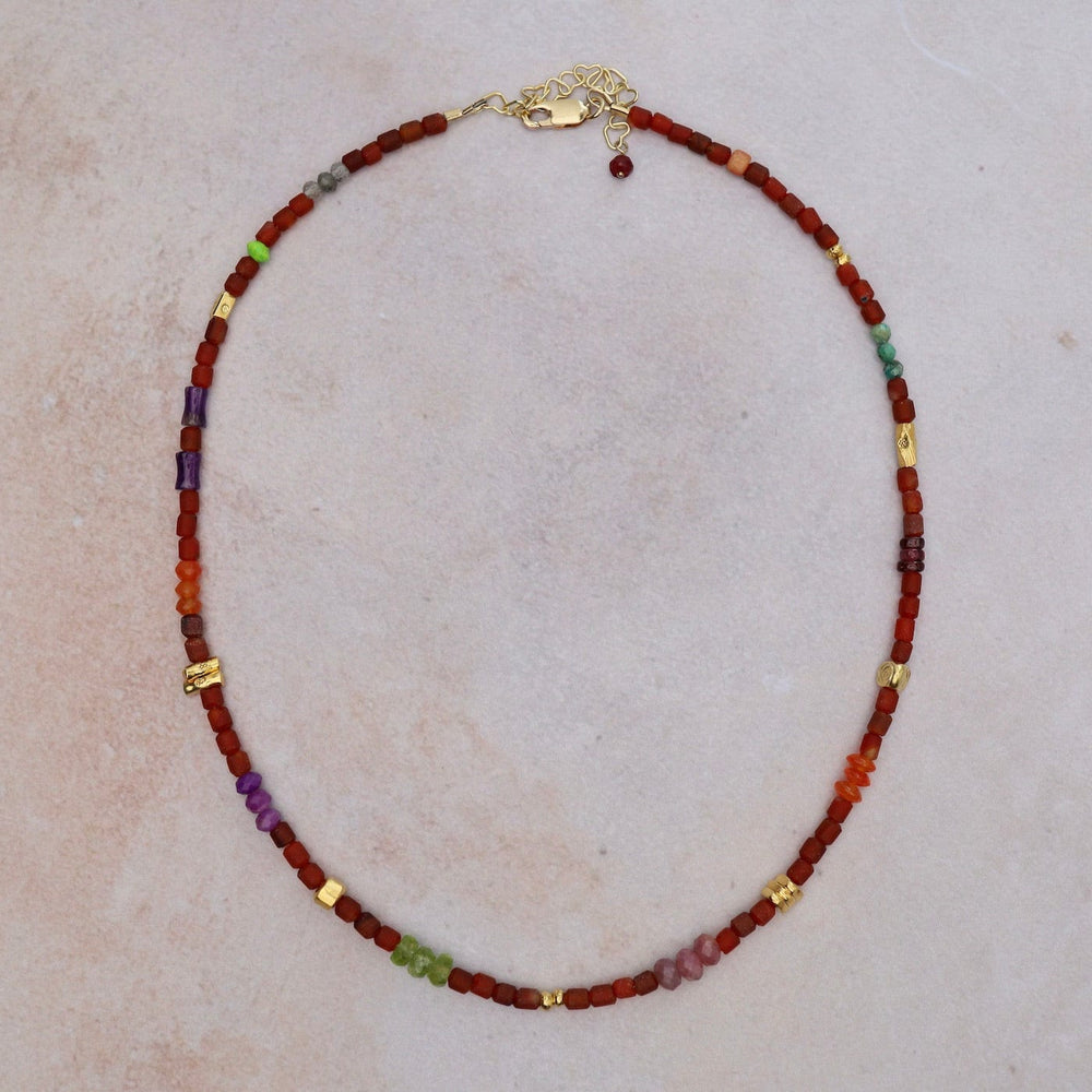 
                      
                        NKL Carnelian Barrel Bead Necklace
                      
                    