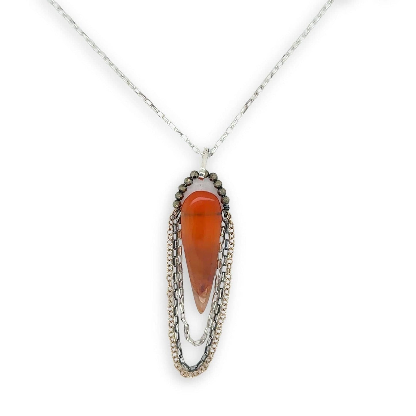 NKL Carnelian Dagger Pendant Necklace