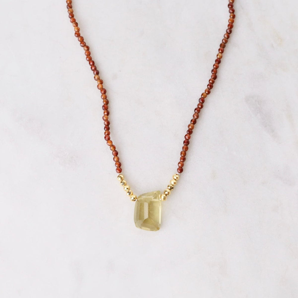 NKL Carnelian with Lemon Quartz Necklace