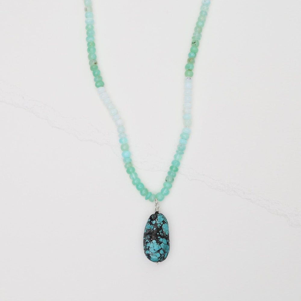 
                      
                        NKL Chalcedony & Turquoise Pendant Necklace
                      
                    