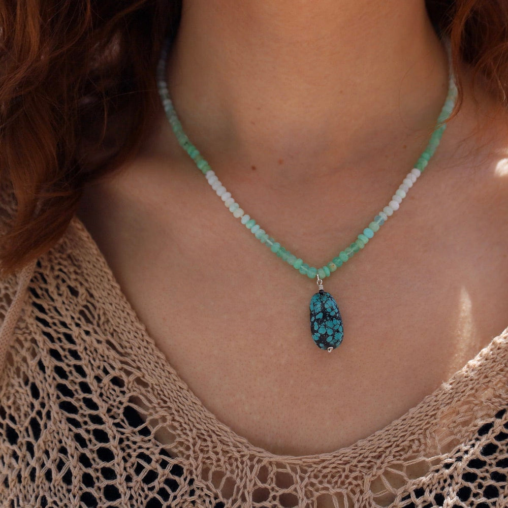 
                      
                        NKL Chalcedony & Turquoise Pendant Necklace
                      
                    