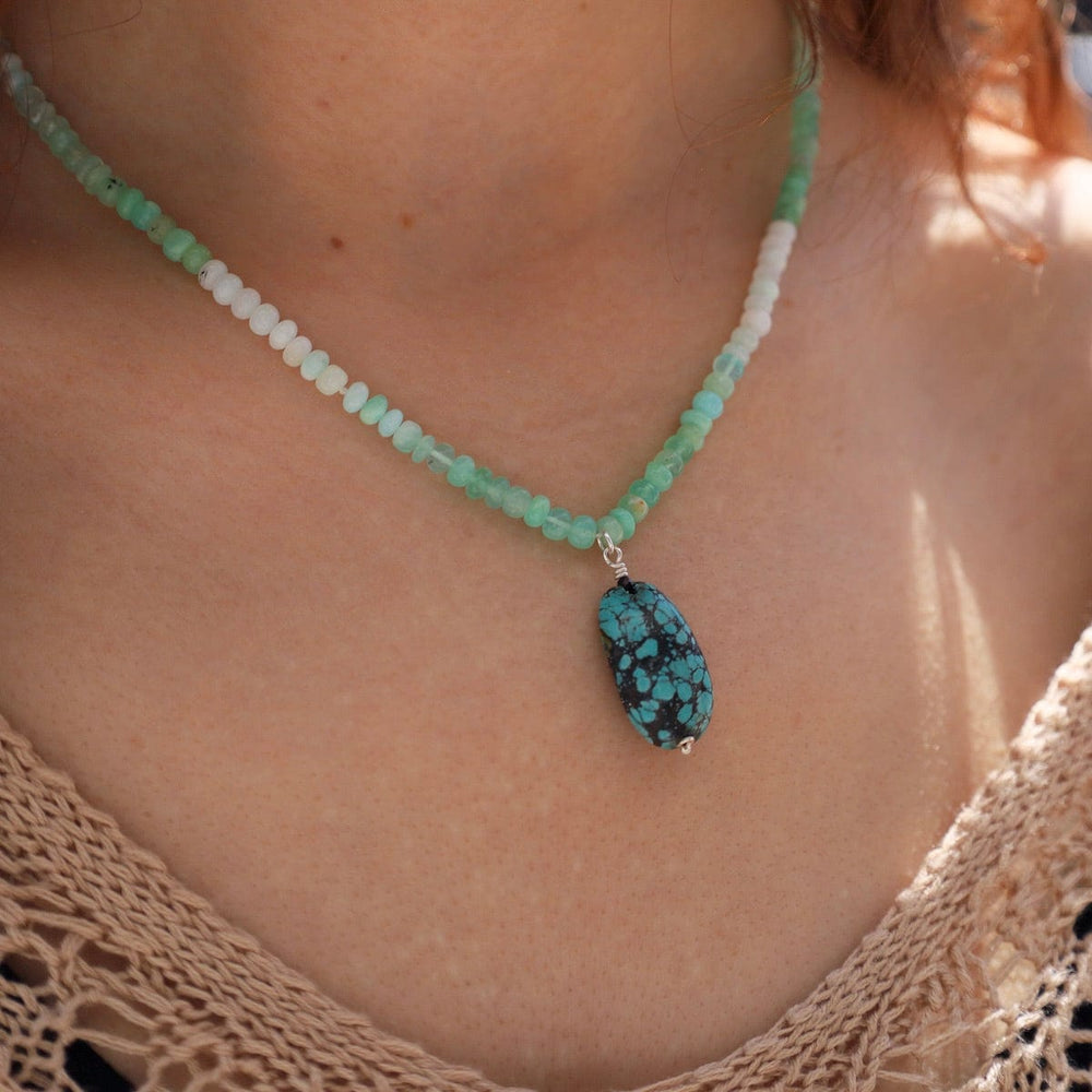 
                      
                        NKL Chalcedony & Turquoise Pendant Necklace
                      
                    