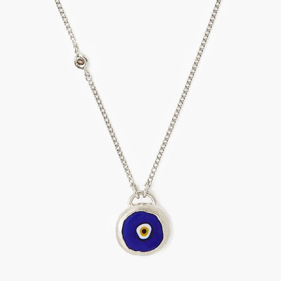 NKL Champagne Diamond Blue Evil Eye Necklace