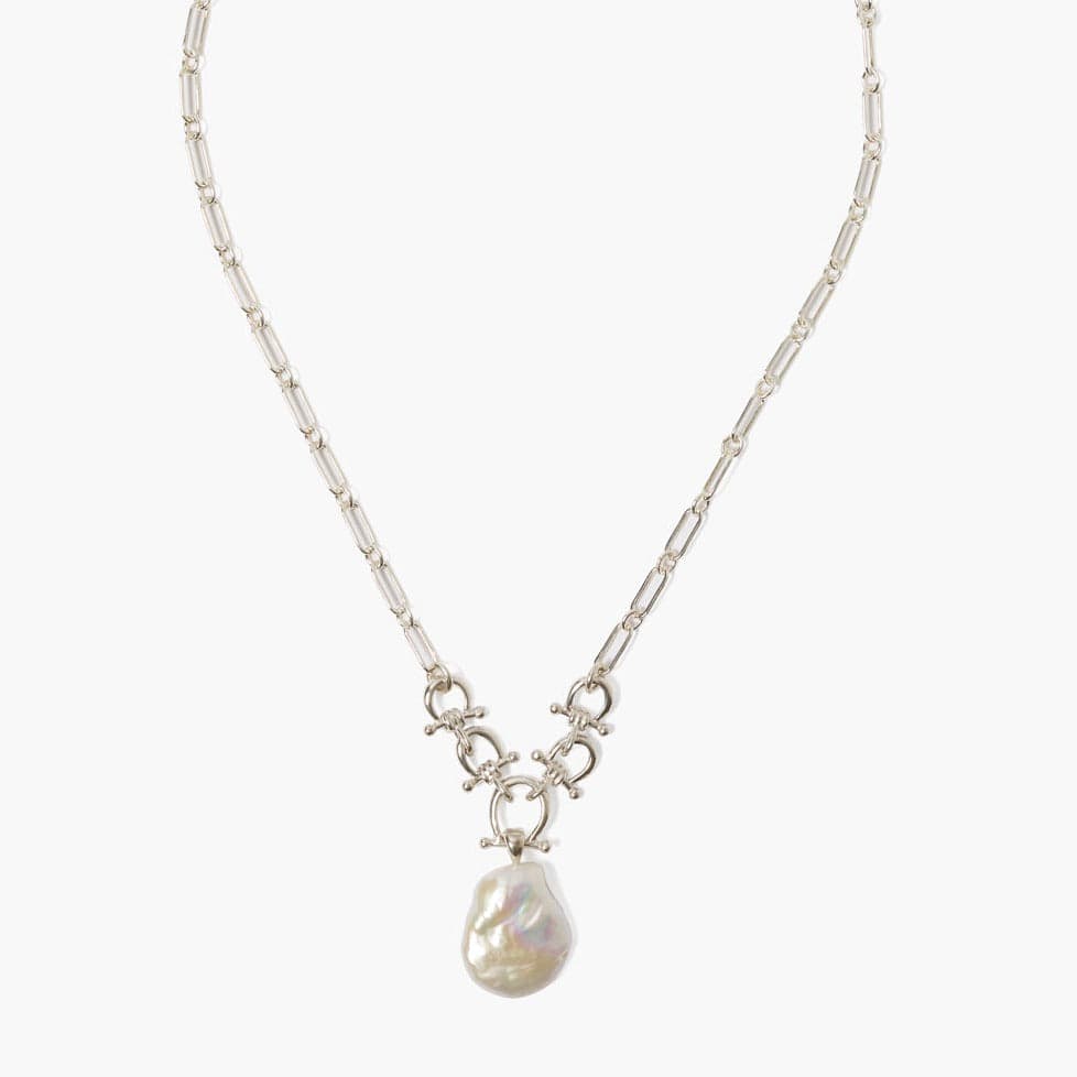 
                      
                        NKL Cheval Silver and White Pearl Necklace
                      
                    