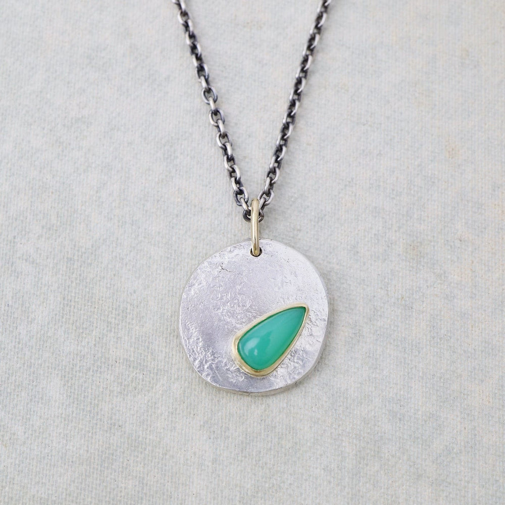 
                      
                        NKL Chrysoprase Teardrop Medallion Necklace - One of A Kind
                      
                    