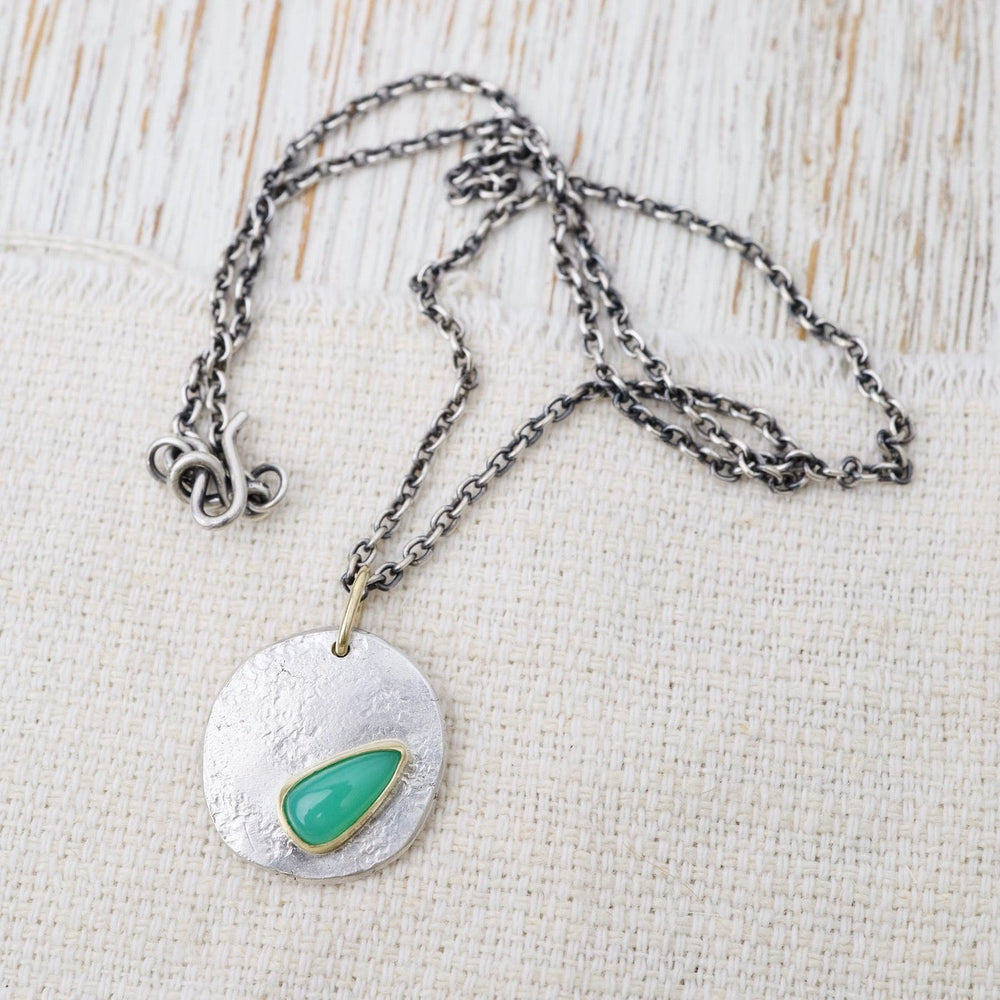 
                      
                        NKL Chrysoprase Teardrop Medallion Necklace - One of A Kind
                      
                    