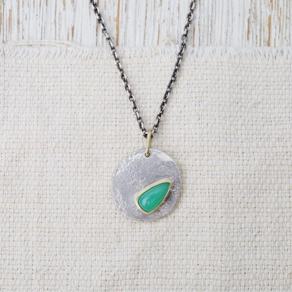 
                      
                        NKL Chrysoprase Teardrop Medallion Necklace - One of A Kind
                      
                    