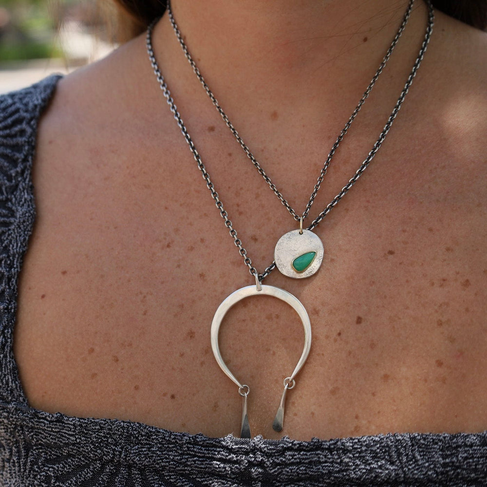 
                      
                        NKL Chrysoprase Teardrop Medallion Necklace - One of A Kind
                      
                    