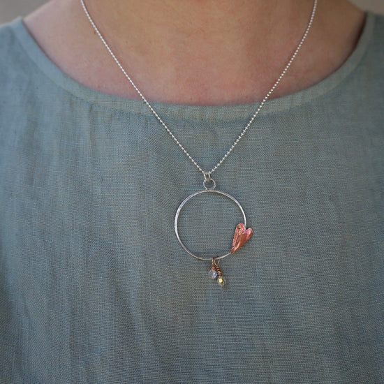 Load image into Gallery viewer, NKL Copper Heart Hoop Necklace
