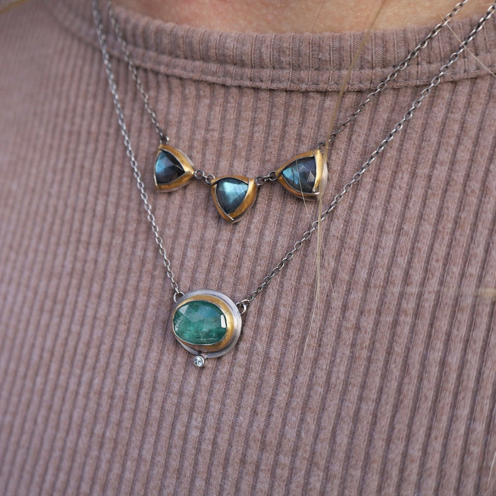 
                  
                    NKL Crescent Rim Necklace with Green Kyanite
                  
                