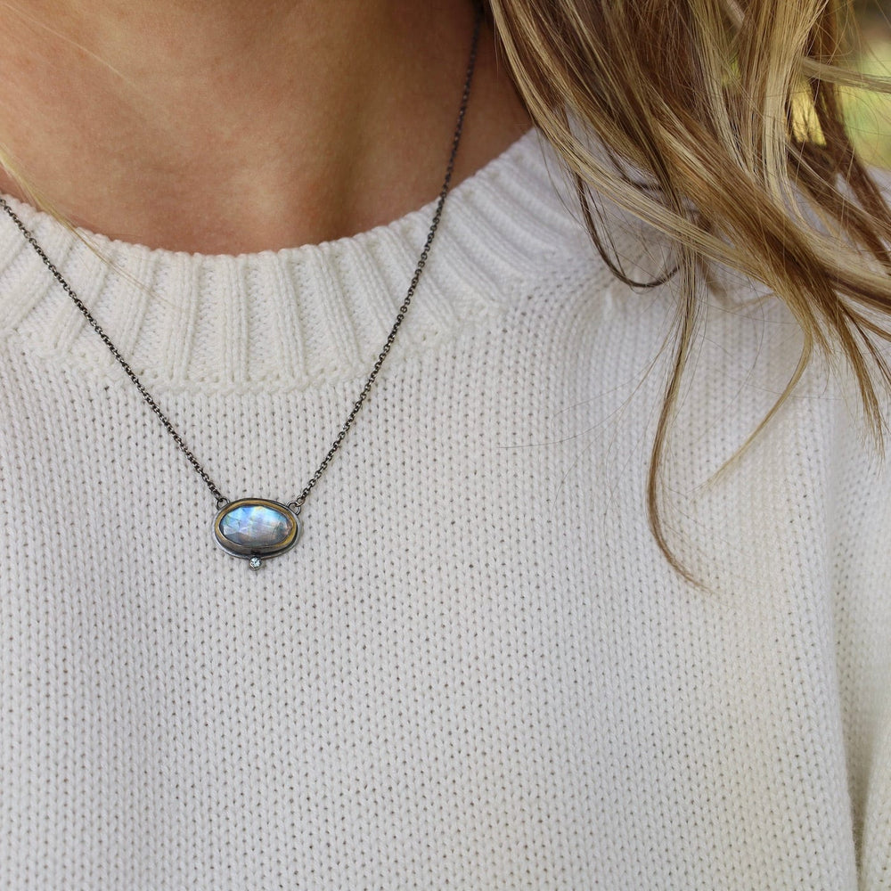 
                      
                        NKL Crescent Rim Necklace with Moonstone
                      
                    