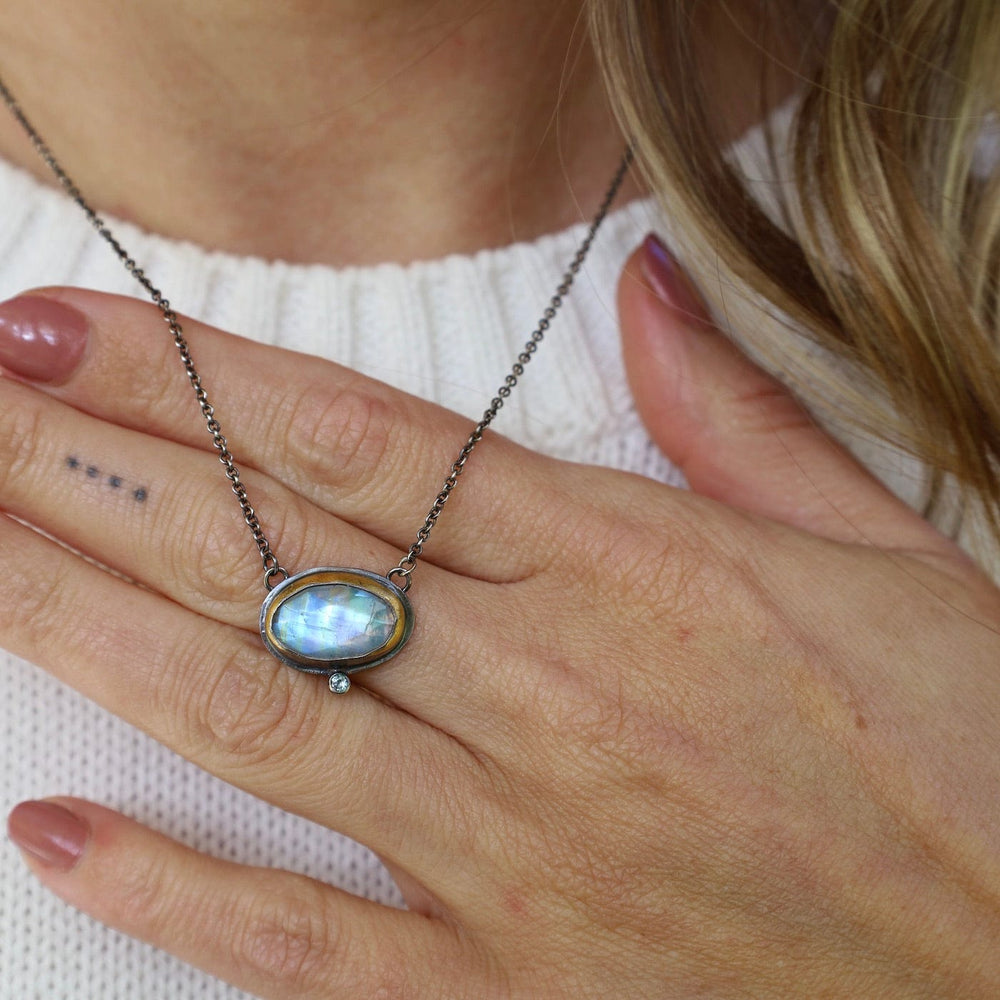 
                      
                        NKL Crescent Rim Necklace with Moonstone
                      
                    