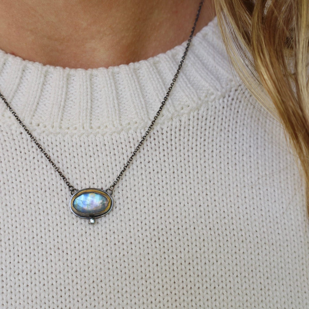 
                      
                        NKL Crescent Rim Necklace with Moonstone
                      
                    