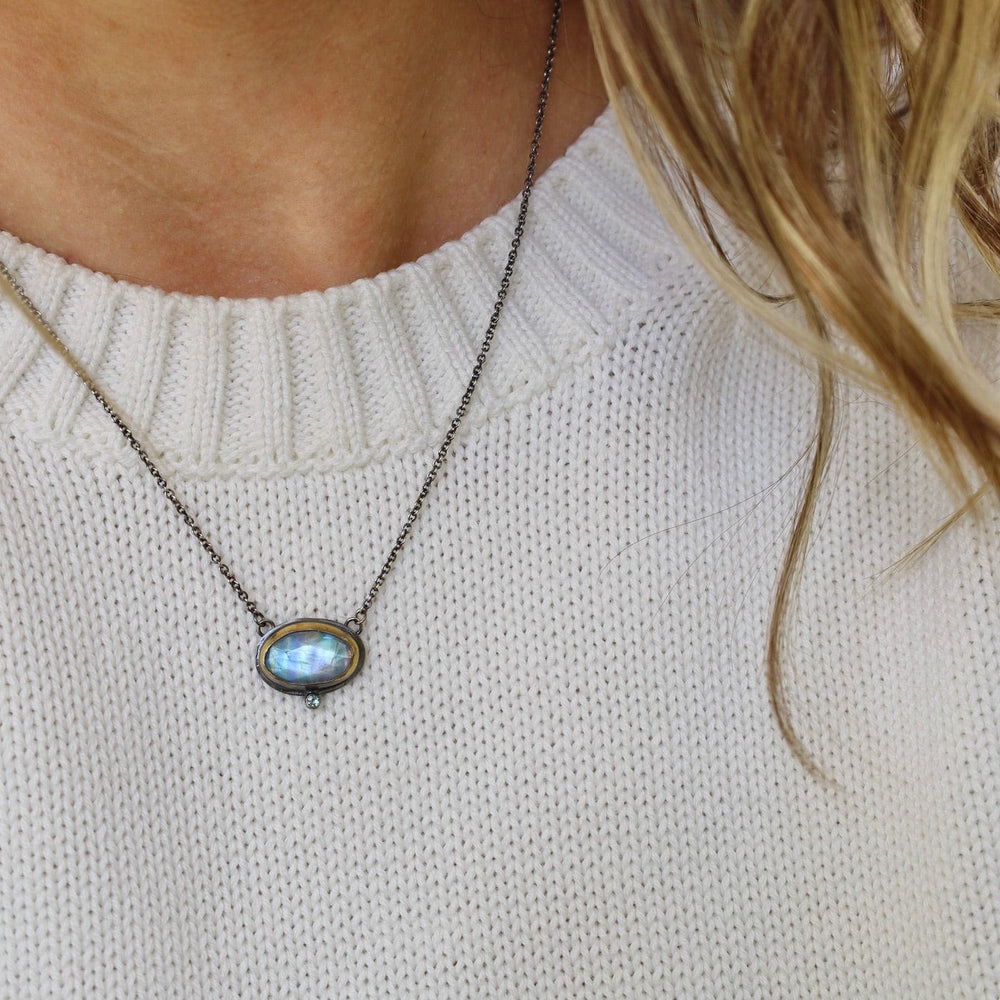 
                      
                        NKL Crescent Rim Necklace with Moonstone
                      
                    