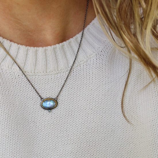 NKL Crescent Rim Necklace with Moonstone