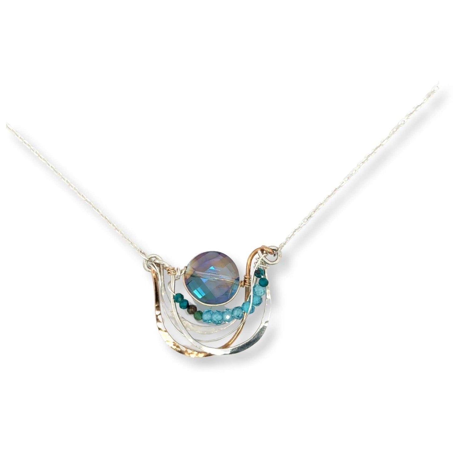 NKL Crystal Wave Pendant Necklace