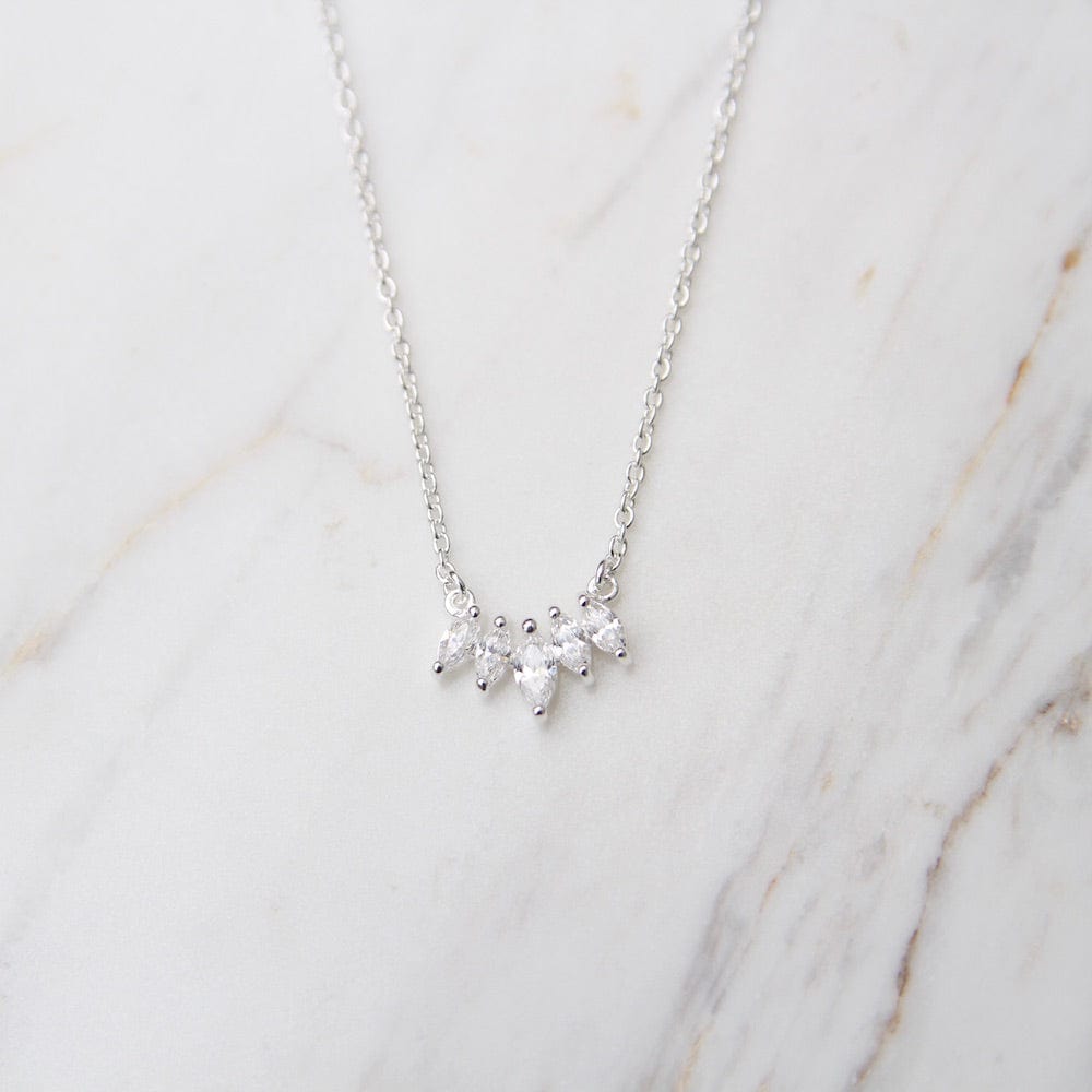 
                      
                        NKL Curve of Marquise Cubic Zirconia Necklace - Sterling Silver
                      
                    